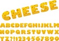 Set of vector cheese slice font and alphabet Royalty Free Stock Photo