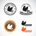 Set of vector an chicken and eggs label Royalty Free Stock Photo