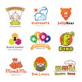 Set of vector children goods logos. Royalty Free Stock Photo