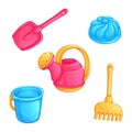 Set of vector childrens toys for playing with sand.  on Royalty Free Stock Photo