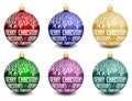 Set of vector christmas balls Royalty Free Stock Photo