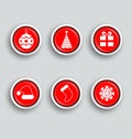Set of vector Christmas buttons Royalty Free Stock Photo