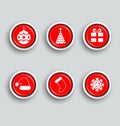 Set of vector Christmas buttons