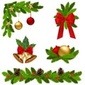 Set of vector Christmas decorations Royalty Free Stock Photo