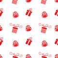 Set of vector Christmas gift box icon isolated on white background.