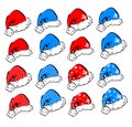 Set of vector Christmas hats Royalty Free Stock Photo