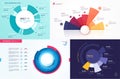 Set of vector circle chart designs, modern templates for creating infographics, presentations, reports, visualizations Royalty Free Stock Photo