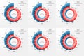Set of vector circle chart infographic template for data visualization Royalty Free Stock Photo