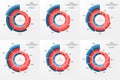 Set of vector circle chart infographic template for data visualization Royalty Free Stock Photo