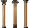 Set of vector classic wood columns Royalty Free Stock Photo