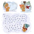 Set vector clip art illustrations of funny teddy bears Royalty Free Stock Photo