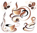 SET of Vector coffee,tea elements Royalty Free Stock Photo