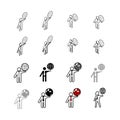 Set of vector Collection modern vector. Person Hold World icon m