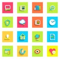 Set of vector color flat square web icons Royalty Free Stock Photo