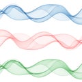 Set of vector colored waves. Stream wave design element. eps 10 Royalty Free Stock Photo