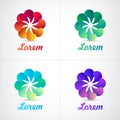 Set of vector colorful flower icons
