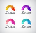 Set of vector colorful flower icons