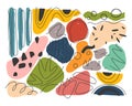 Set of vector colorful hand drawn organic shapes,doodles,elements and textures