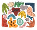 Set of vector colorful hand drawn organic shapes,doodles,elements and textures