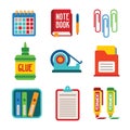 Set of vector colorful office icons in flat style Royalty Free Stock Photo