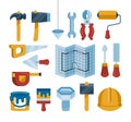 Set of vector construction tools icons Royalty Free Stock Photo