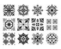 Set of vector contour patterns. Use for surface texture, background, wallpaper. Tile pattern. mandala Royalty Free Stock Photo