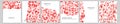 Set of vector cover notebook design. Abstract red minimal triangles halftone template design for notebook paper
