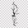 Set of vector cracks isolated on transparent background