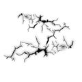 Set of vector cracks isolated on transparent background