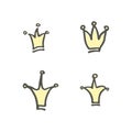Crown four handwritten icons.