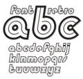 Set of vector cursive retro lower case English alphabet letter.