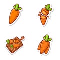 set vector cute cartoon of orange carrot