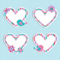 Set of vector cute frames-hearts