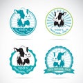 Set of vector an dairy cows label