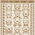 Set of vector damask ornaments.