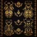 Set of vector damask ornaments Royalty Free Stock Photo