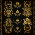 Set of vector damask ornaments Royalty Free Stock Photo