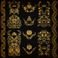 Set of vector damask ornaments Royalty Free Stock Photo