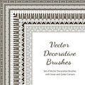 Set of Vector Decorative Brushes with Inner and Outer Corners. Royalty Free Stock Photo