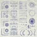 Set of Vector Decorative Hand Drawn Design Elements Royalty Free Stock Photo