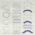 Set of Vector Decorative Hand Drawn Design Elements Royalty Free Stock Photo