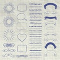 Set of Vector Decorative Hand Drawn Design Elements Royalty Free Stock Photo