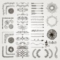 Set of Vector Decorative Hand Drawn Design Elements Royalty Free Stock Photo