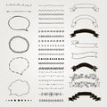 Set of Vector Decorative Hand Drawn Design Elements Royalty Free Stock Photo