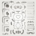 Set of Vector Decorative Hand Drawn Design Elements Royalty Free Stock Photo
