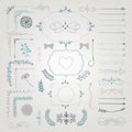 Set of Vector Decorative Hand Drawn Design Elements Royalty Free Stock Photo