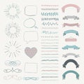 Set of Vector Decorative Hand Drawn Design Elements