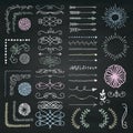 Set of Vector Decorative Hand Drawn Design Elements Royalty Free Stock Photo