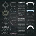 Set of Vector Decorative Hand Drawn Design Elements Royalty Free Stock Photo