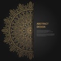 Set of vector design templates. Business card with floral circle ornament. Mandala style. Luxury Gold